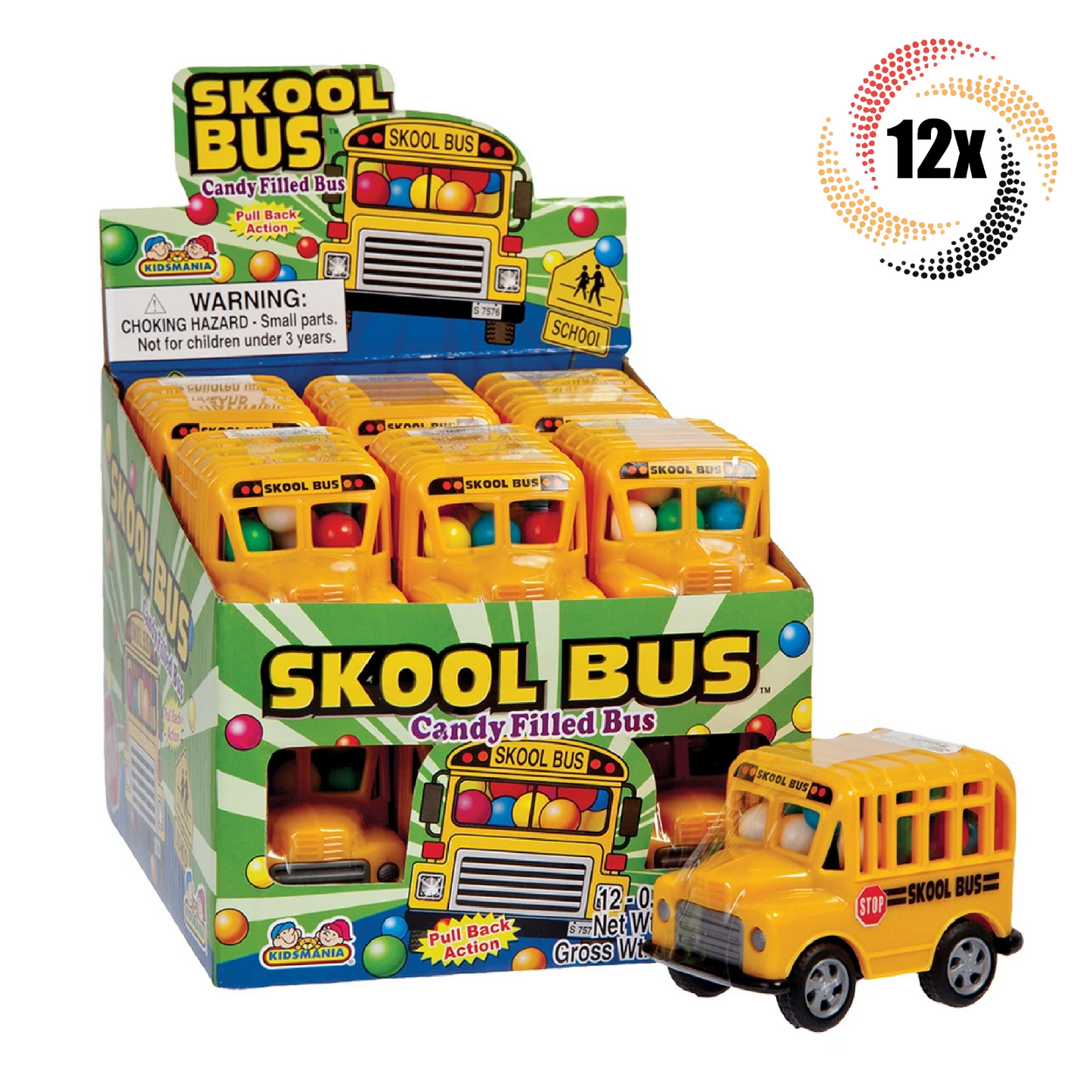 Kidsmania Skool Bus 12pc 0.53oz