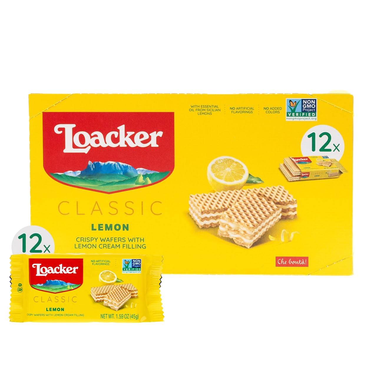 Loacker Wafer Lemon 12pc 1.59oz