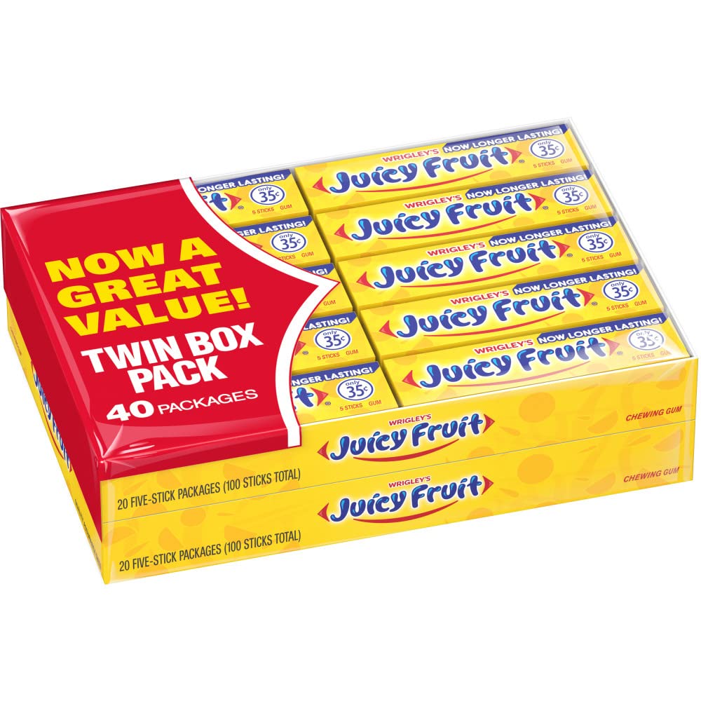 Wrigley's Twin Pack Juice Fruit 40pc 5ct