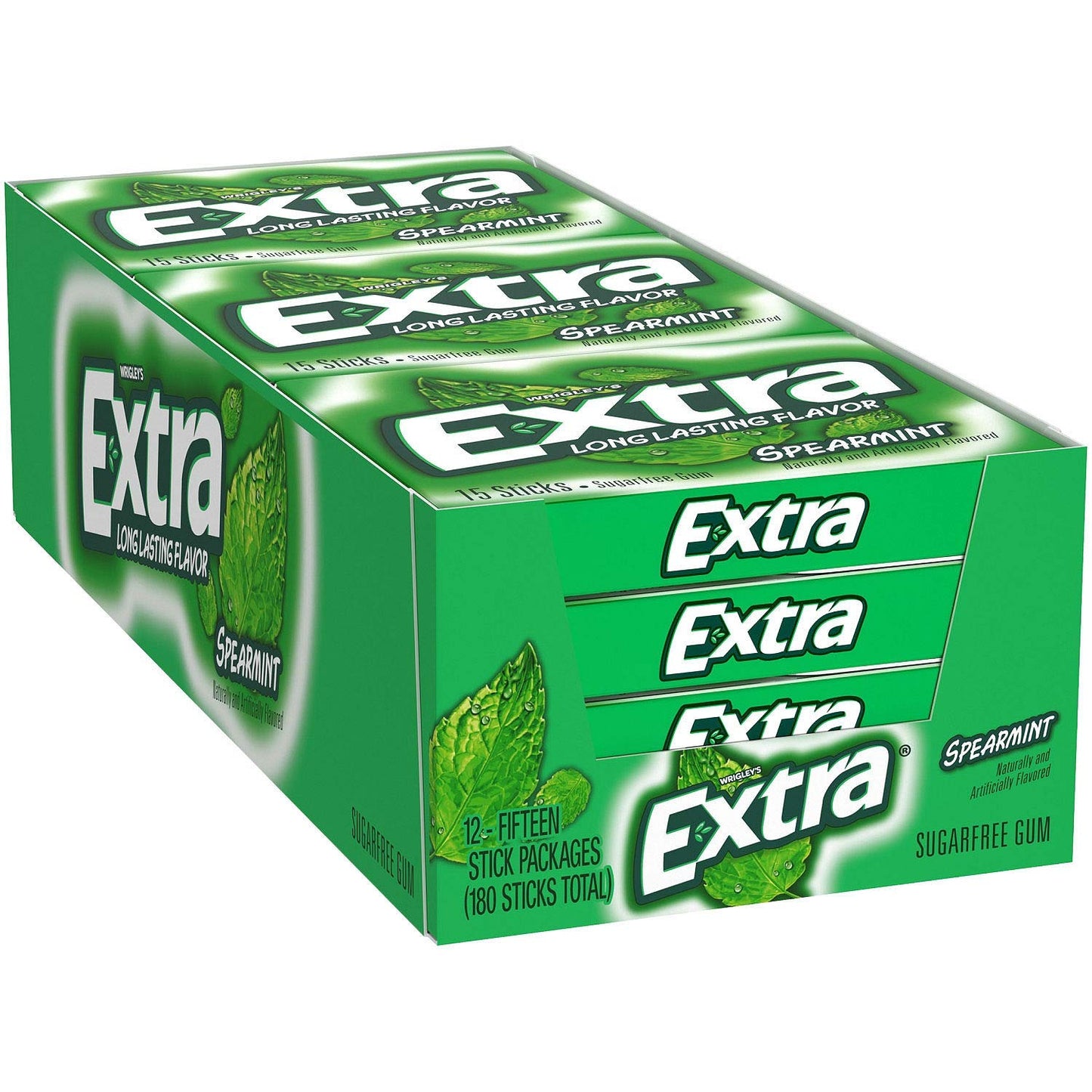 Extra Slim Pack Spearmint 10pc 15ct