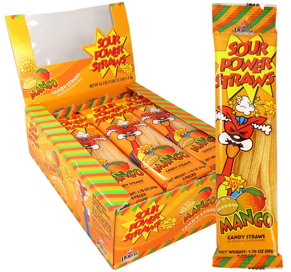 Sour Power Straws Mango 24pc 1.75oz