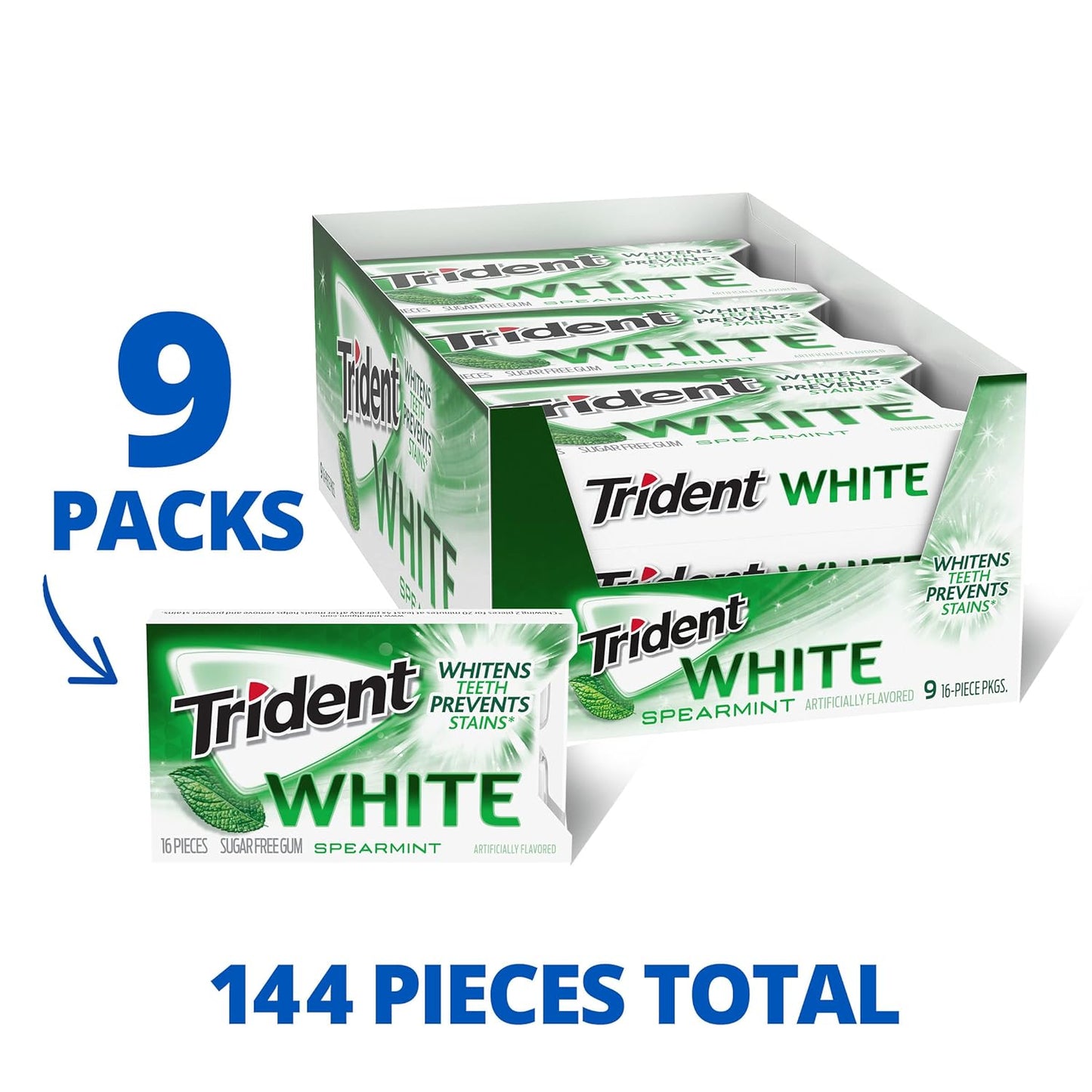 Trident White Spearmint 9pc 16ct