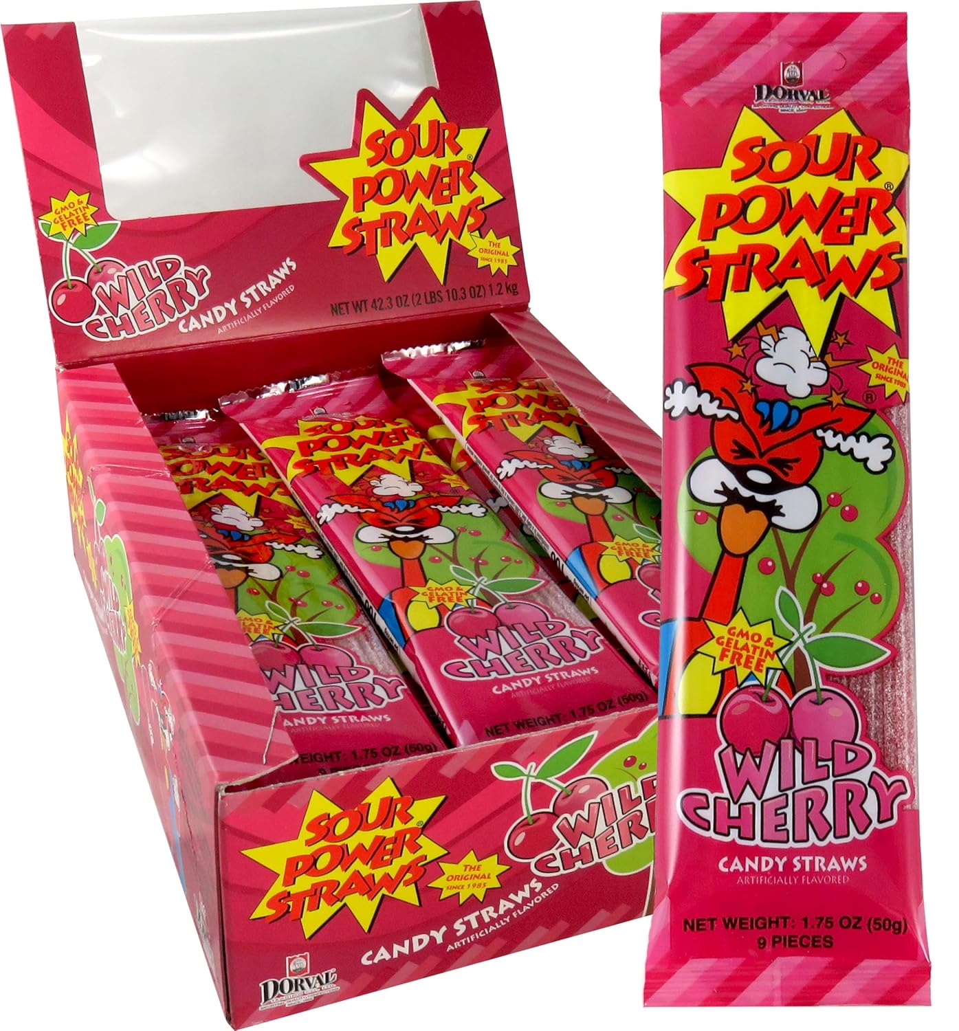 Sour Power Straws Wild Cherry 24pc 1.75oz