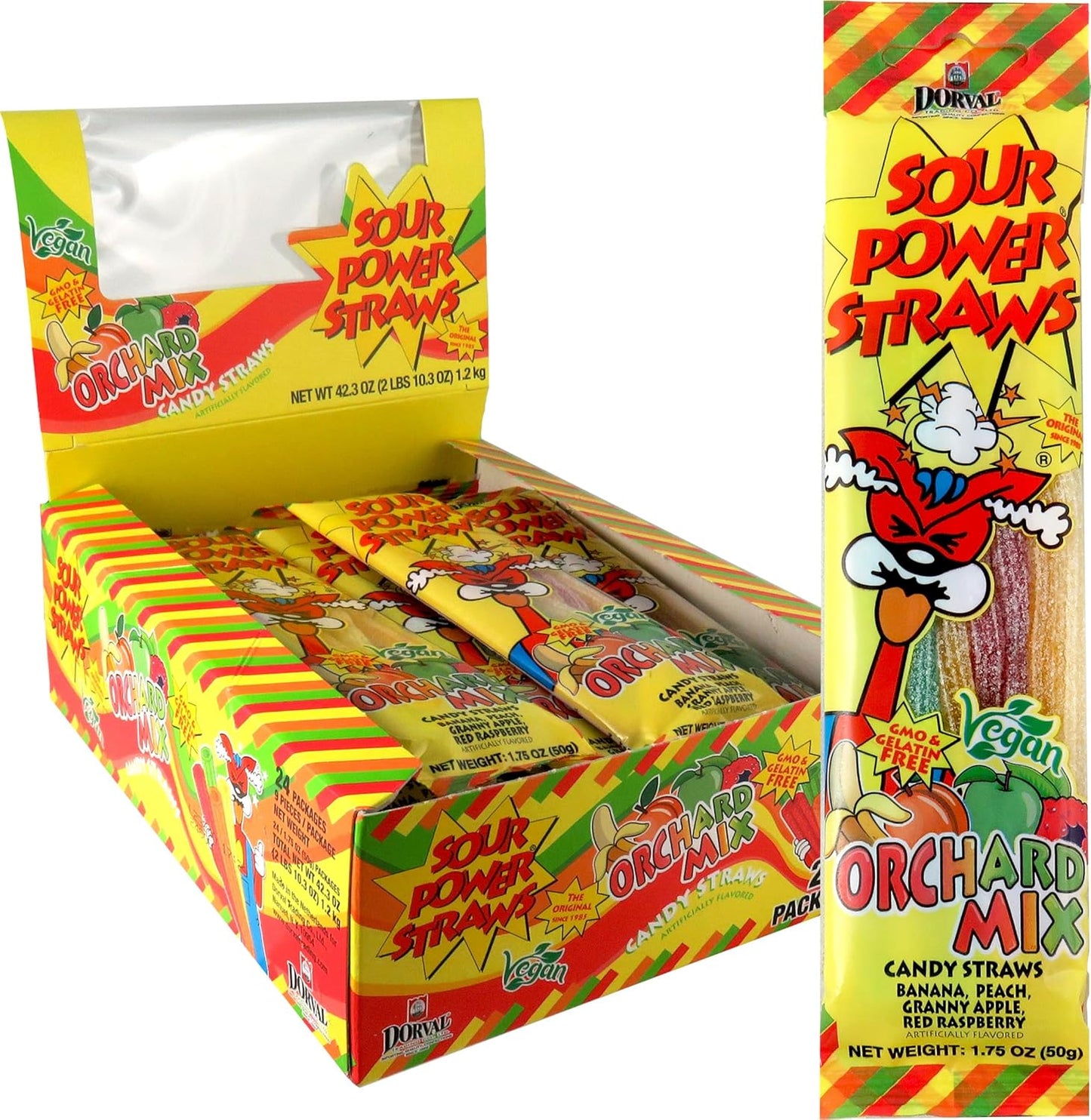 Sour Power Straws Orchard 24pc 1.75oz