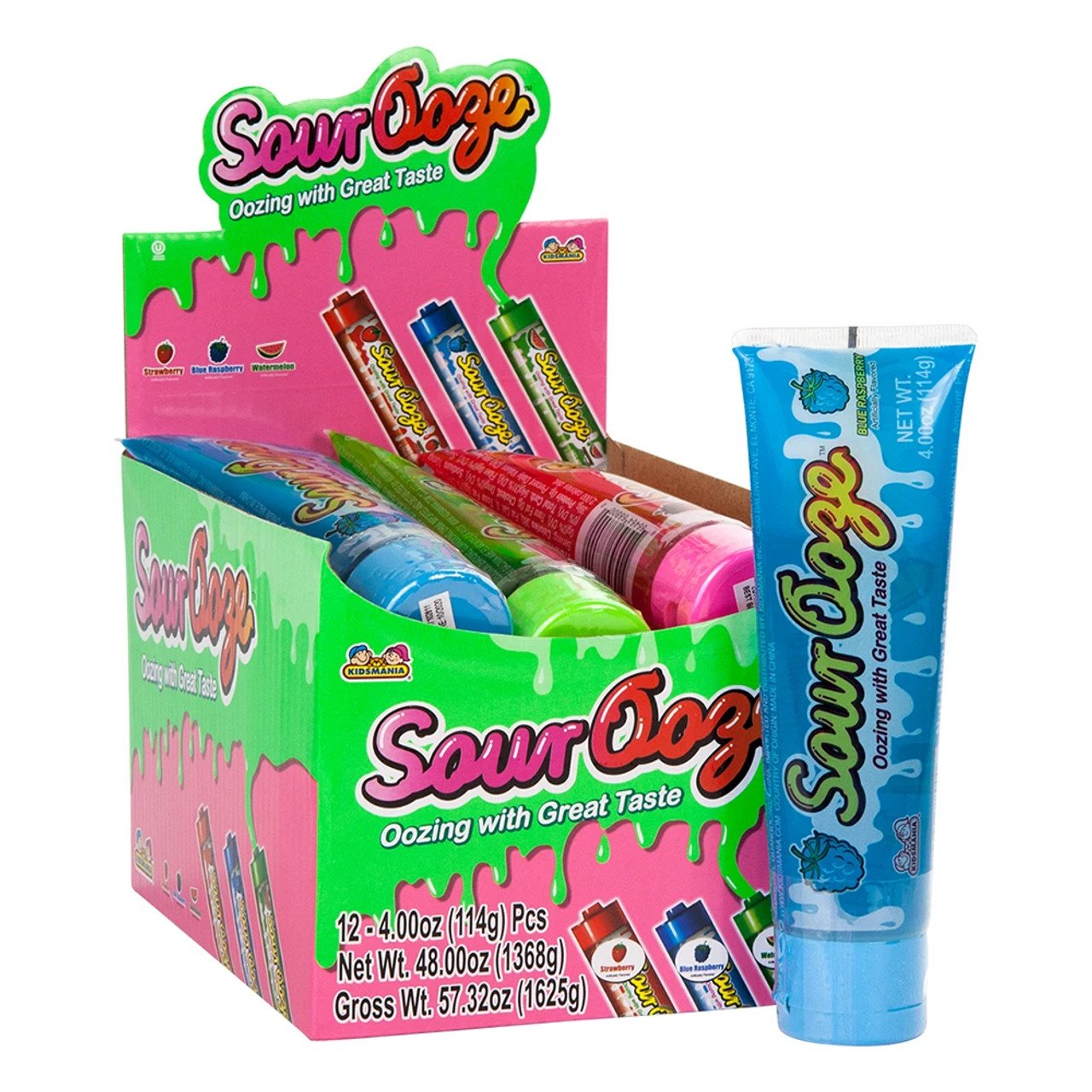 Kidsmania Sour Ooze Tube 12pc 4oz