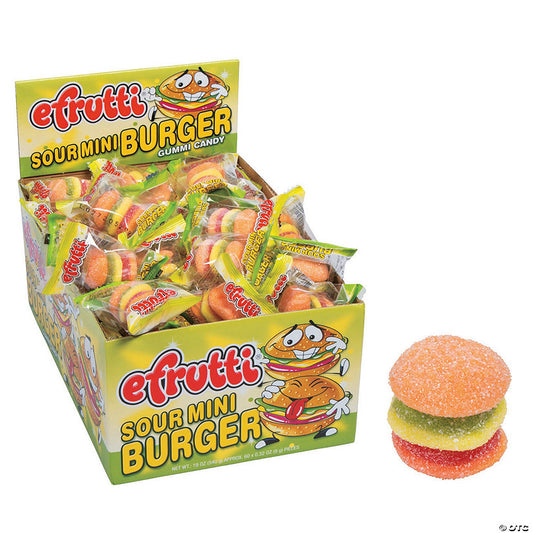 Efrutti Sour Mini Burger Green 60pc 0.32oz