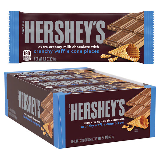 Hershey's Ext Cream Crunch Waffle Cone 36pc 1.4oz