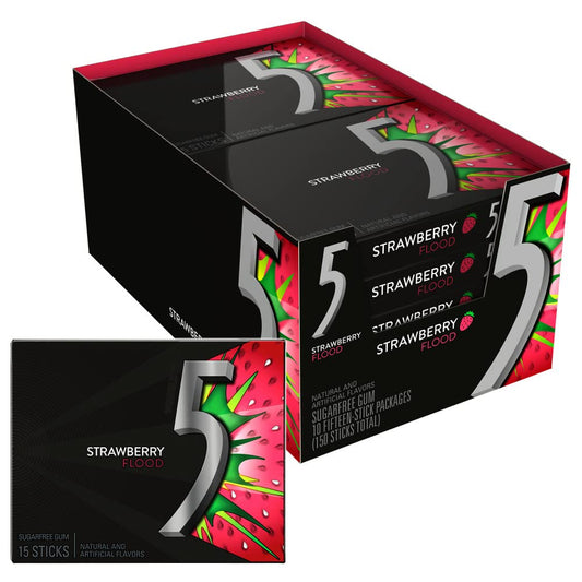 Wrigley's 5 Strawberry Flood 10pc 15ct