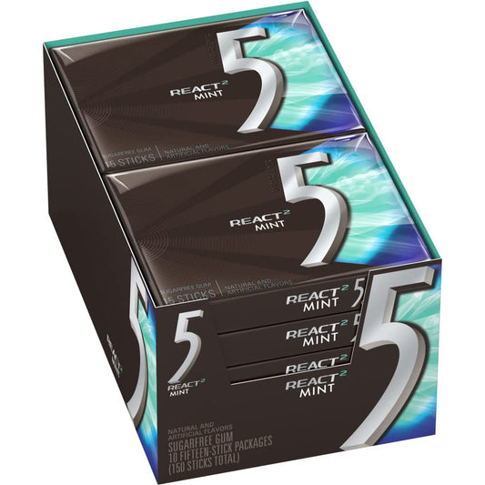 Wrigley's 5 React Mint 10pc 15ct