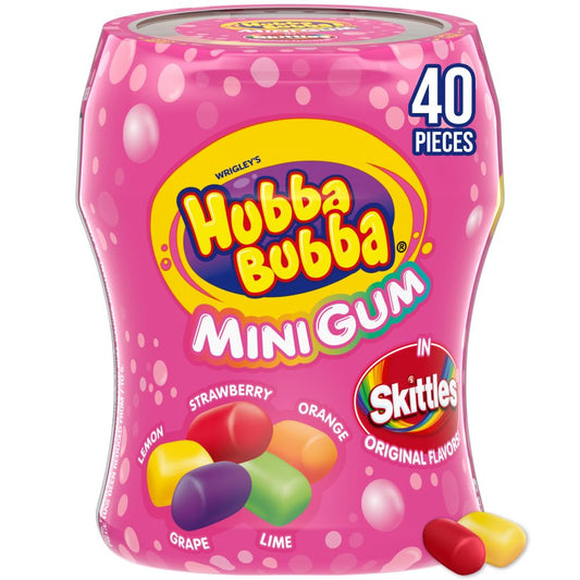 Hubba Bubba Mini Gum Skittles Flavored 8pc 40ct
