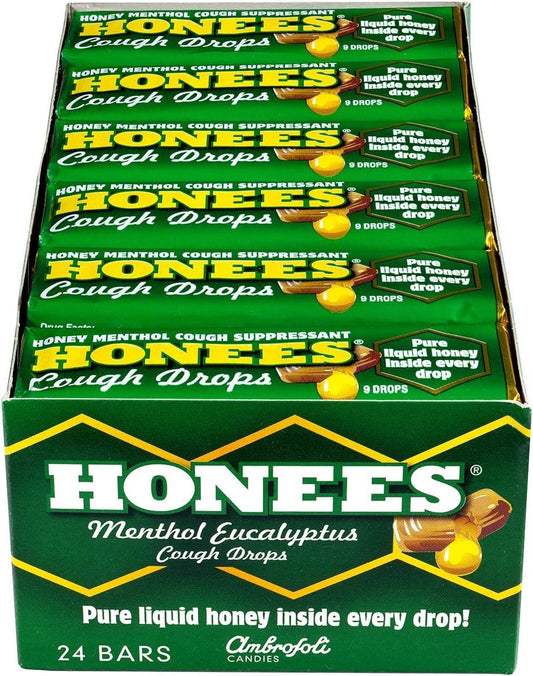 Honees Cough Drops Honey Menthol 24pc 1.6oz