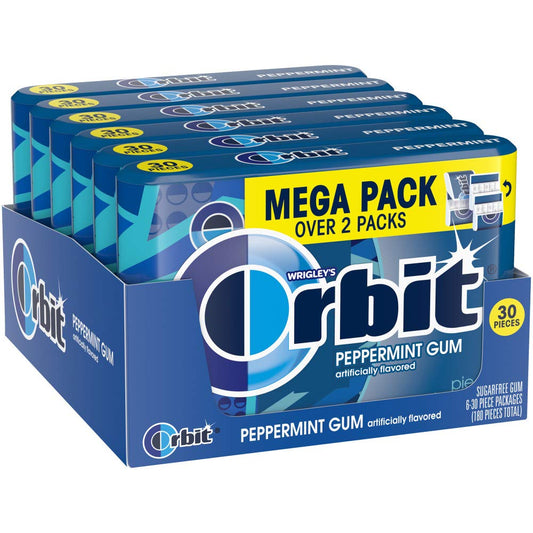 Orbit Gum Mega Pack Peppermint 6pc 30ct