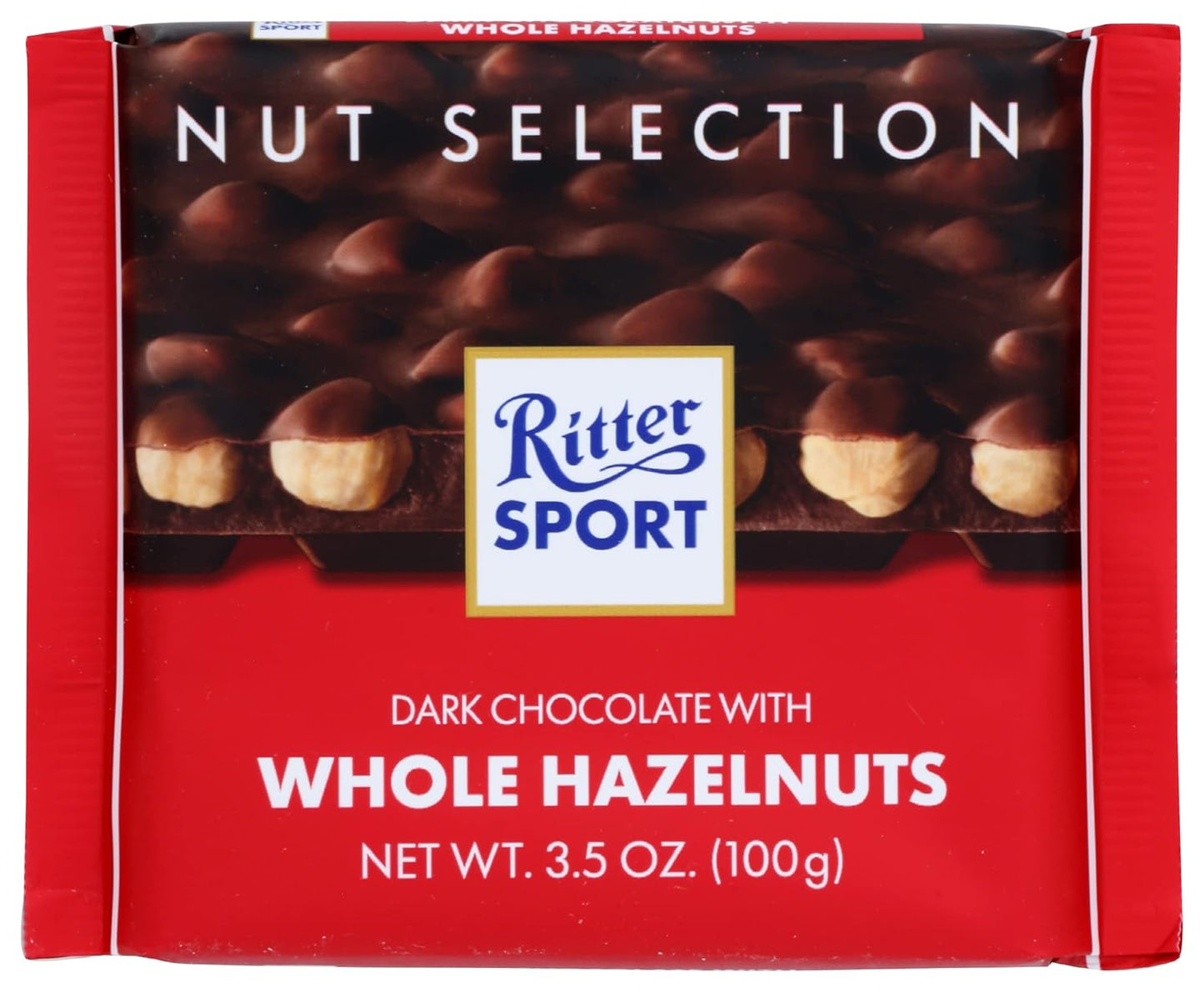 RItter Sport Dark Chocolate With Whole Hazelnut 100g 10pc