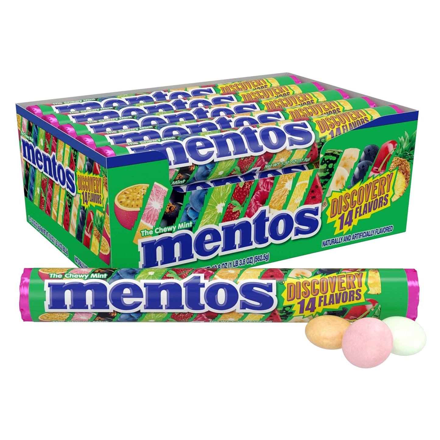 Mentos Discovery 14 flavors fruit 40pc 1.32oz