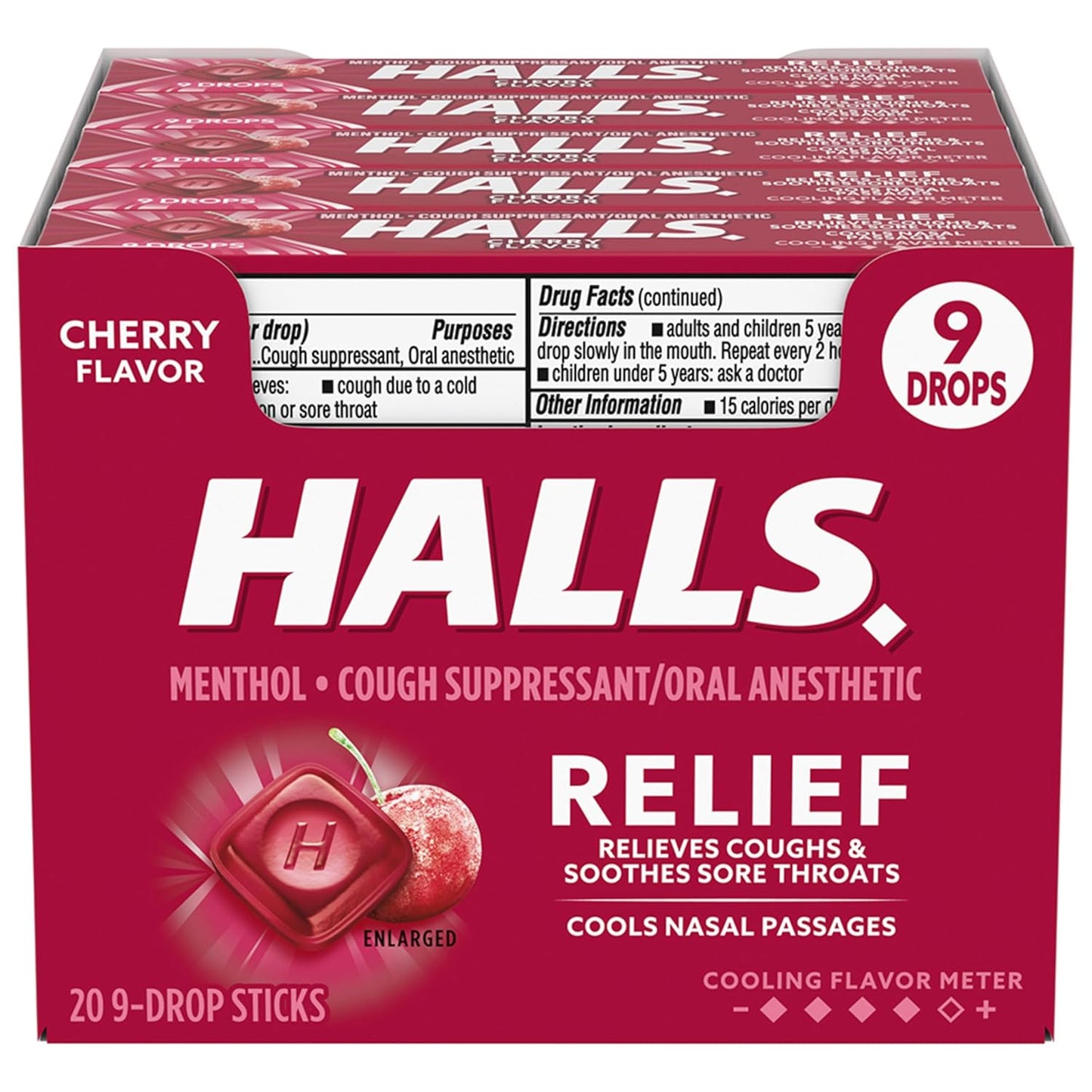 Halls Relief Cherry 20pc 9 drops