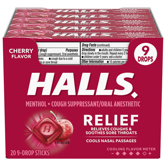 Halls Relief Cherry 20pc 9 drops