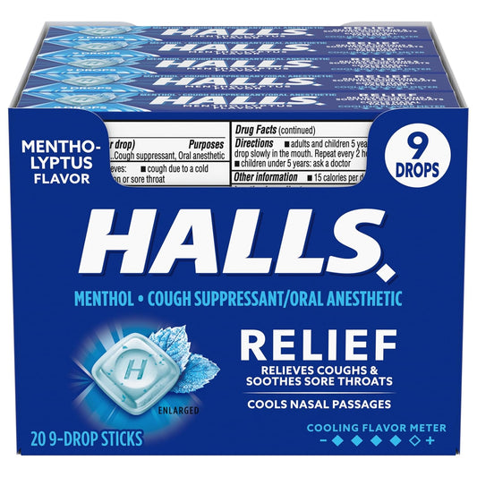 Halls Relief Mentholyptus 20pc 9 drops