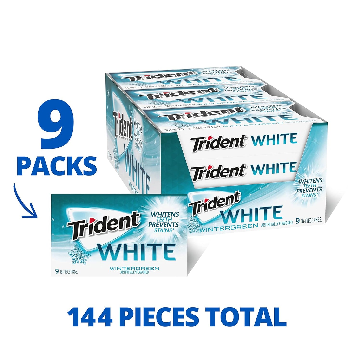 Trident White Wintergreen 9pc 16ct