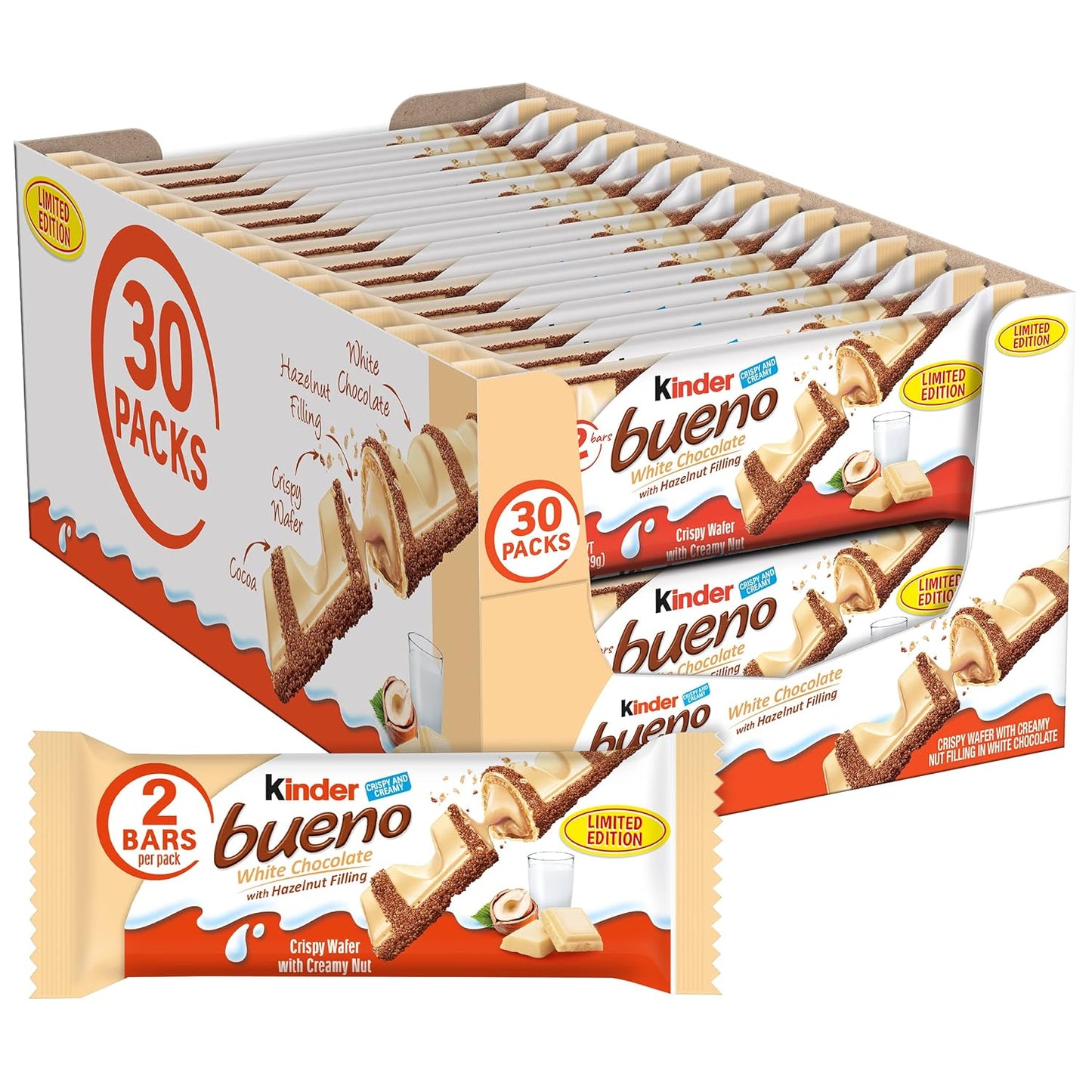 Kinder Bueno White Chocolate 30pc 1.38oz