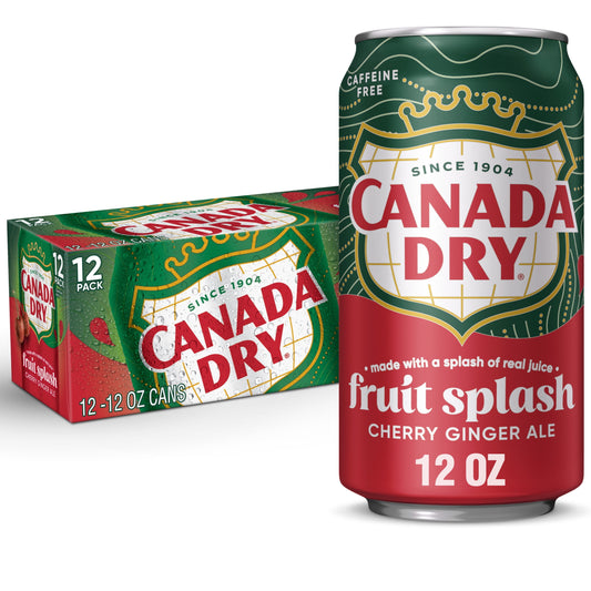 Canada Dry Fruit Splash Cherry Ginger Ale 12pc 12oz